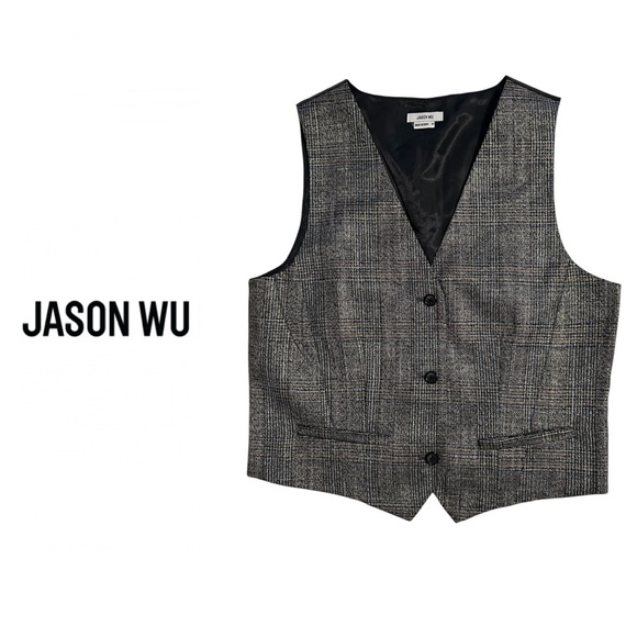 Jason Wu Jackets & Blazers - NEW! Jason Wu metallic plaid sleeveless vest✨